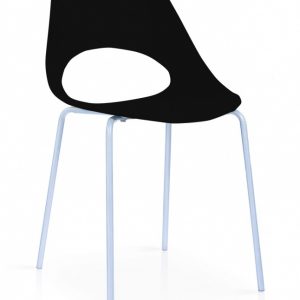 Orchard Plastic (PP) Chairs Black with Metal Legs Chrome