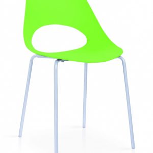 Orchard Plastic (PP) Chairs Green with Metal Legs Chrome