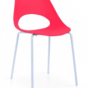 Orchard Plastic (PP) Chairs Red with Metal Legs Chrome