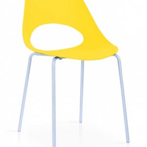 Orchard Plastic (PP) Chairs Yellow with Metal Legs Chrome