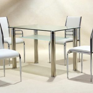 Vercelli Clear Dining Set 4 Chairs