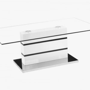 Yoki Glass Coffee Table White & Black